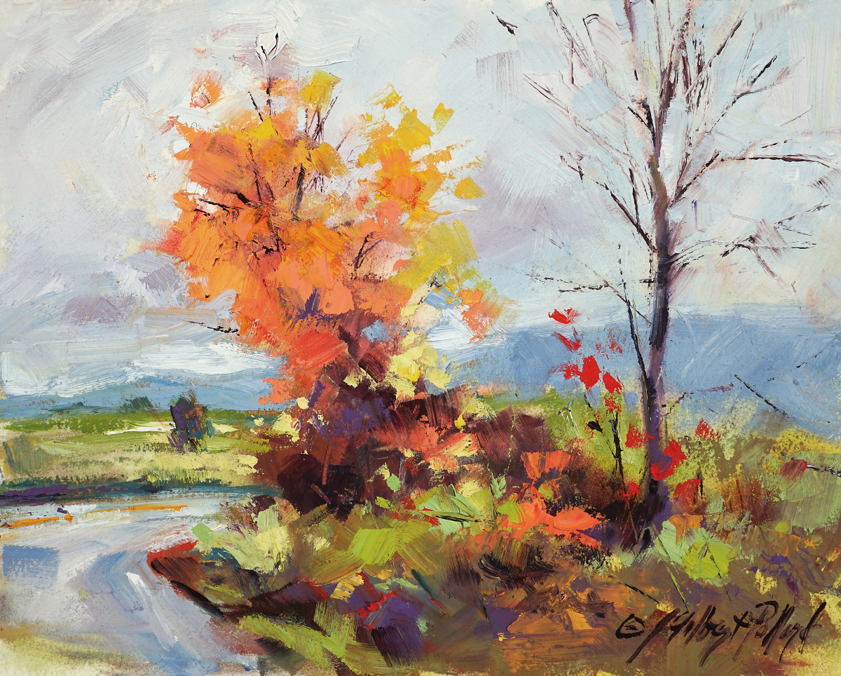 Autumn Scene - NY by Julie Gilbert Pollard 