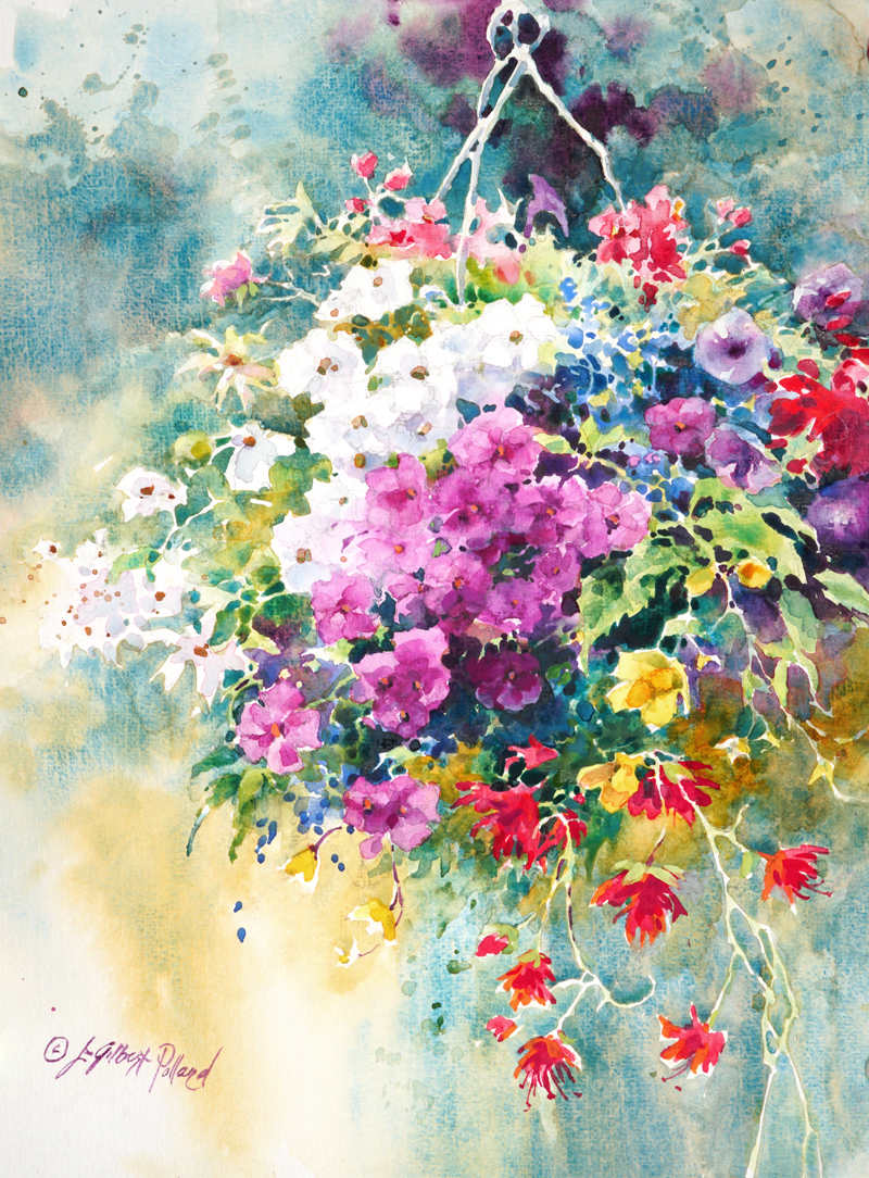 Hanging Flower Basket III by Julie Gilbert Pollard 
