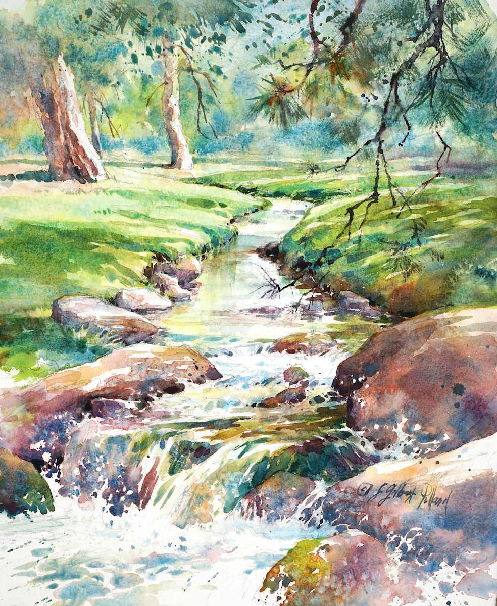 Stream through a Grassy Meadow - Alum Creek by Julie Gilbert Pollard, Image 3.