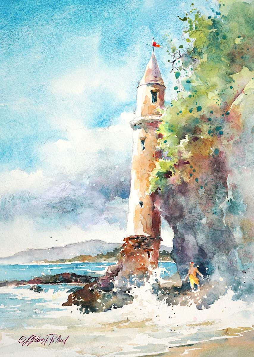 Rogue Wave at Pirate Tower by Julie Gilbert Pollard, Image 9.