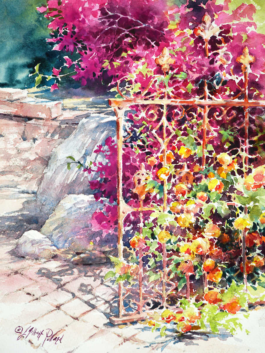 My Rusty Garden Gate by Julie Gilbert Pollard 