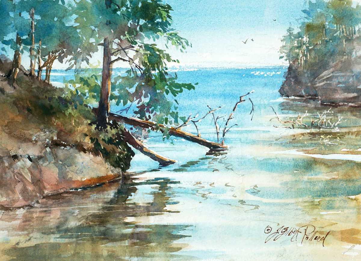 Lake Superior - Houghton Falls Nature Preserve by Julie Gilbert Pollard 