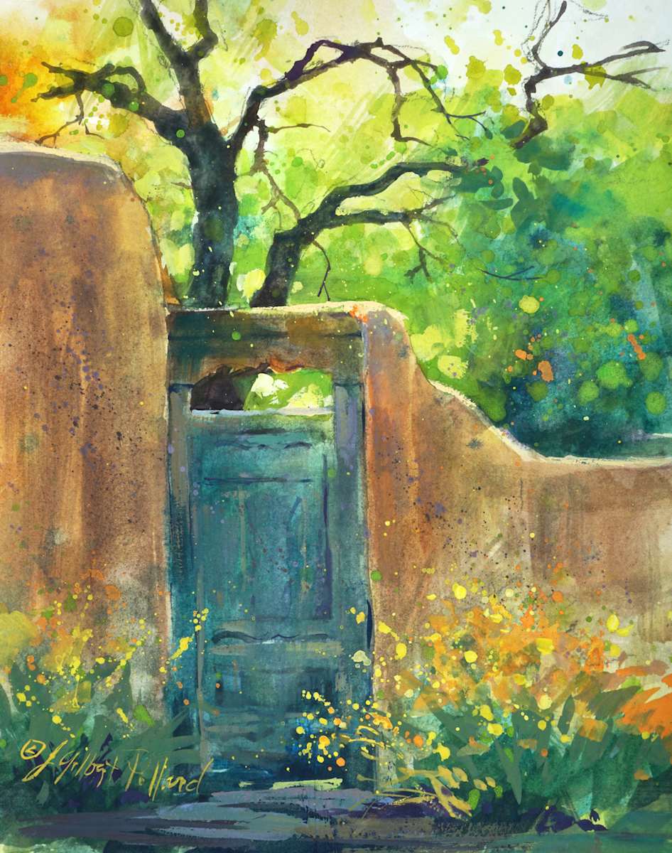 Blue Gate in Santa Fe by Julie Gilbert Pollard 