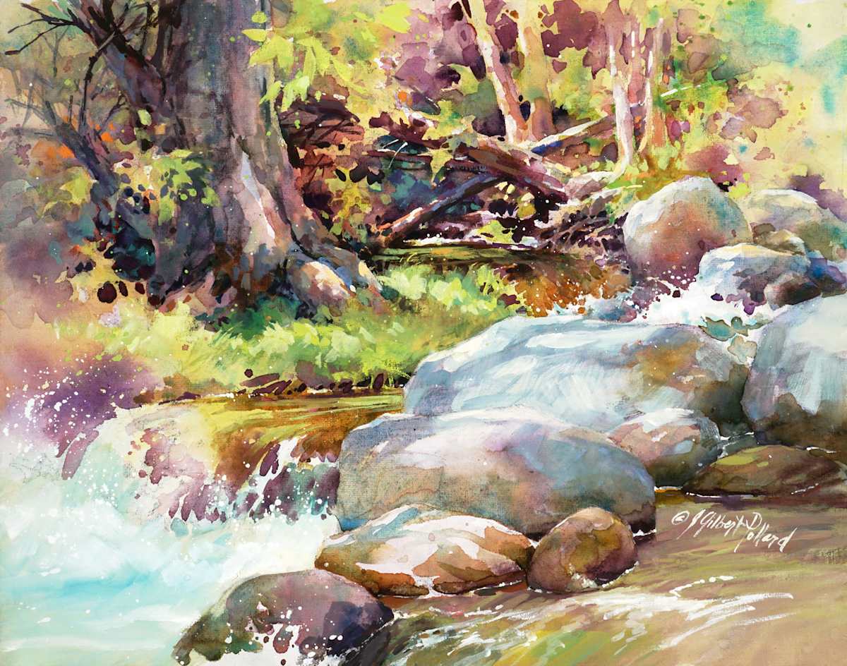 Forest Secrets - Oak Creek at Briar Patch XXV by Julie Gilbert Pollard 