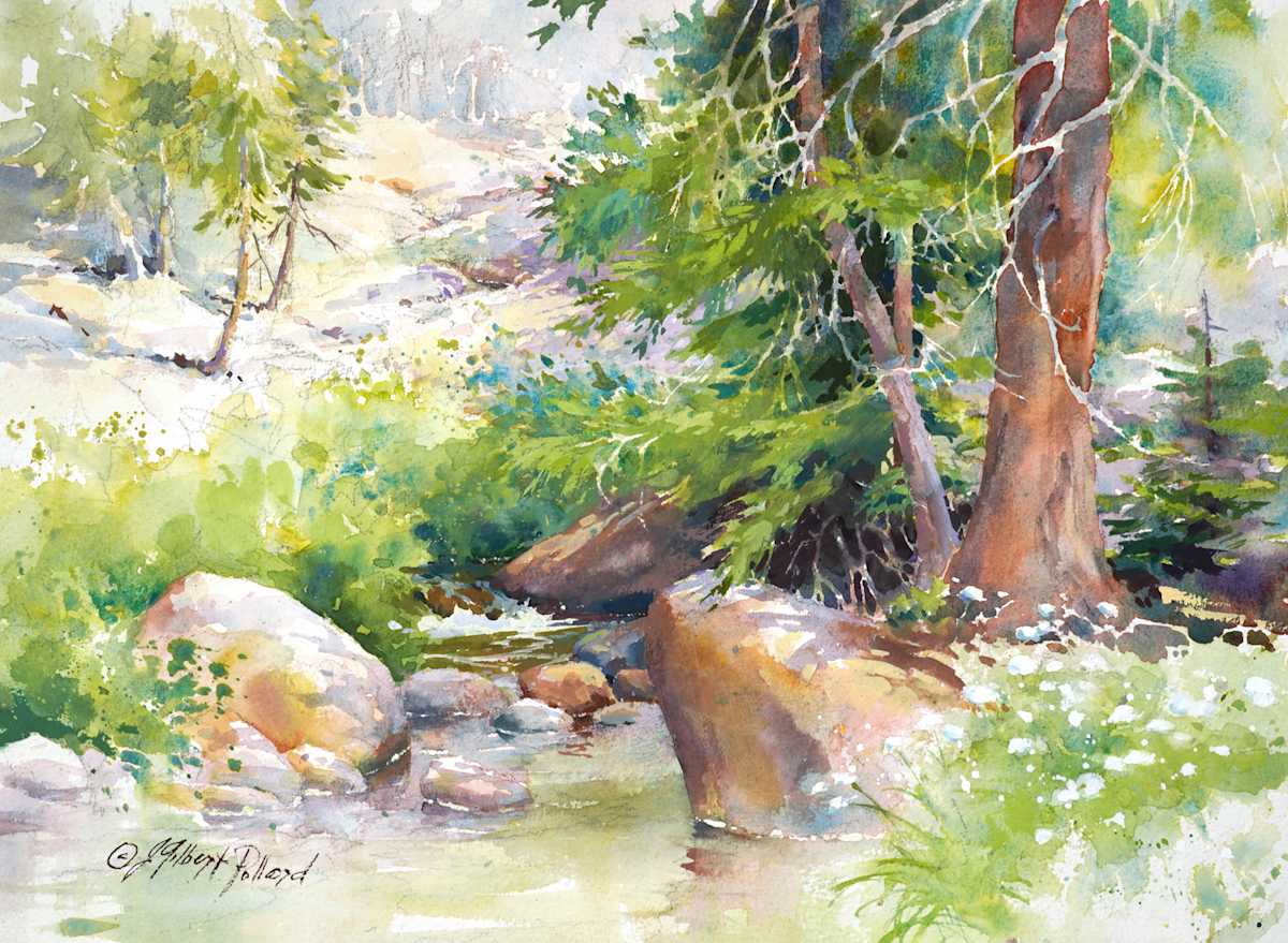 The Source II - Mountain Stream Near Lake Tahoe II by Julie Gilbert Pollard 