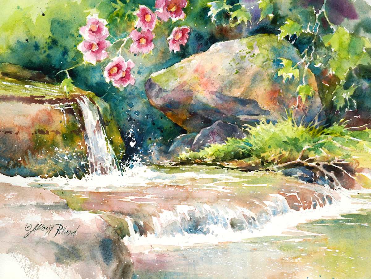 Rensselaerville Falls View on Huyck Preserve II by Julie Gilbert Pollard 