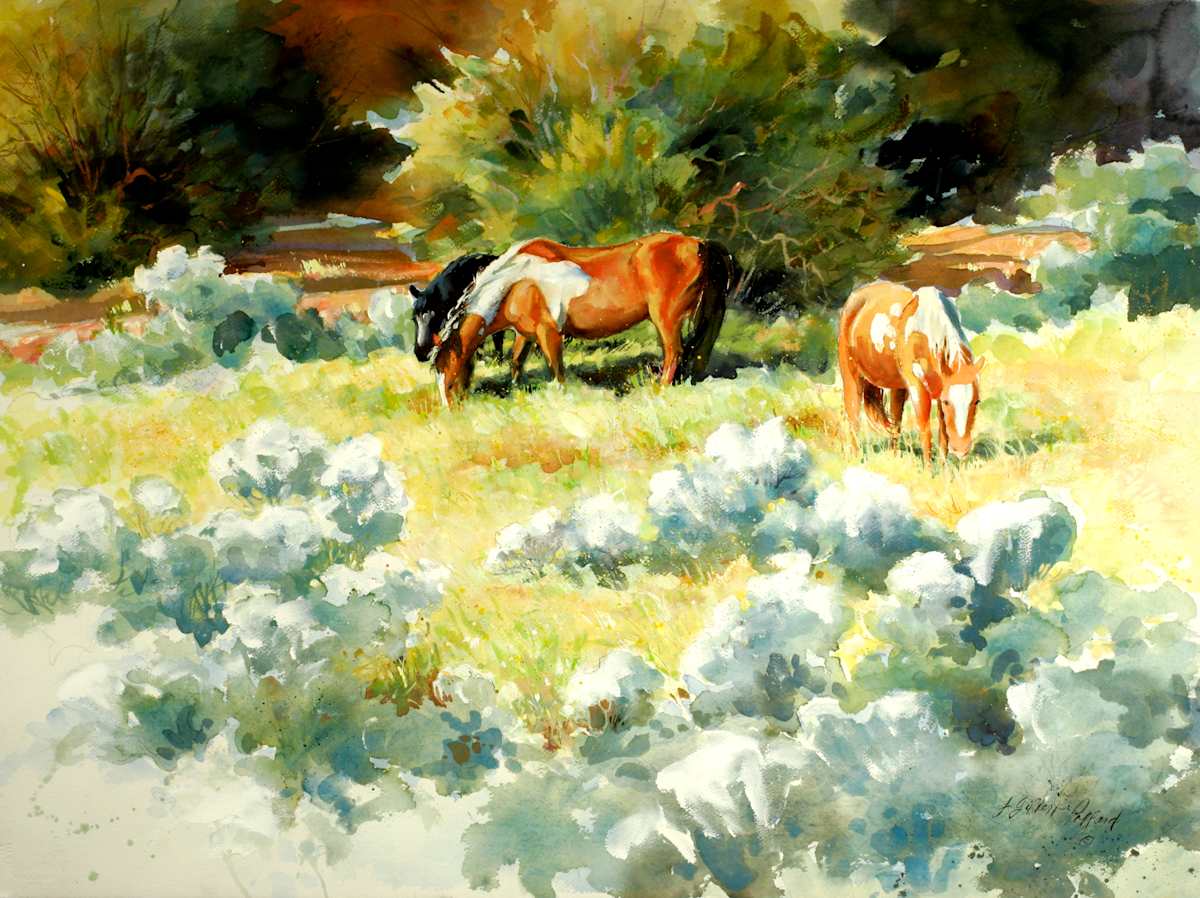 Santa Fe Dinner Companions by Julie Gilbert Pollard 