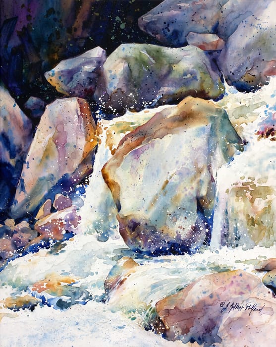 Below Bridalveil Falls - Yosemite by Julie Gilbert Pollard 