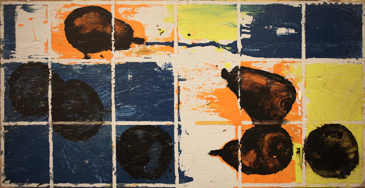 Black Pears with Blue Ground by Tom Goldenberg Studio LLC 