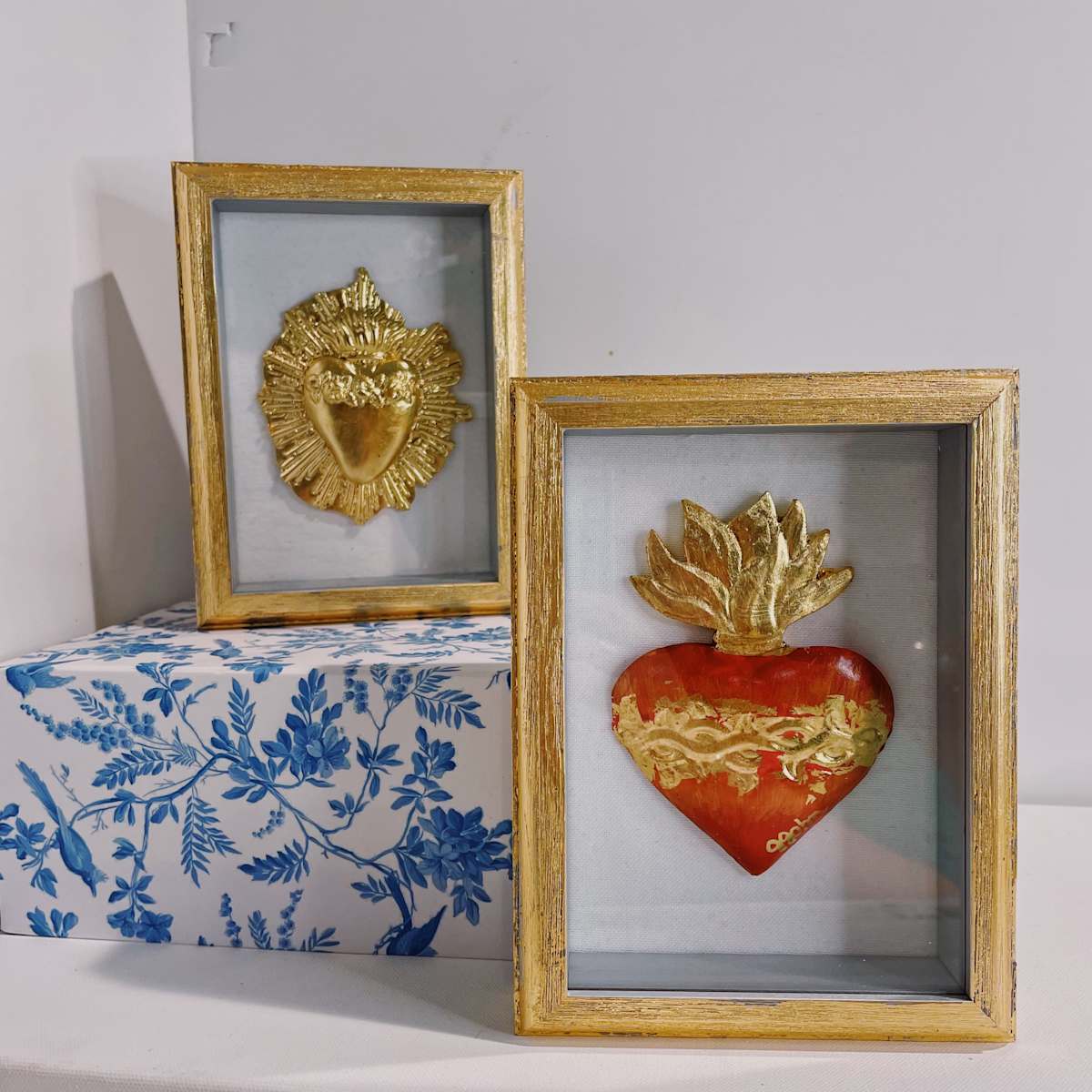 5X7 Framed Shadow Box w/ Sacred Heart, Image 2.