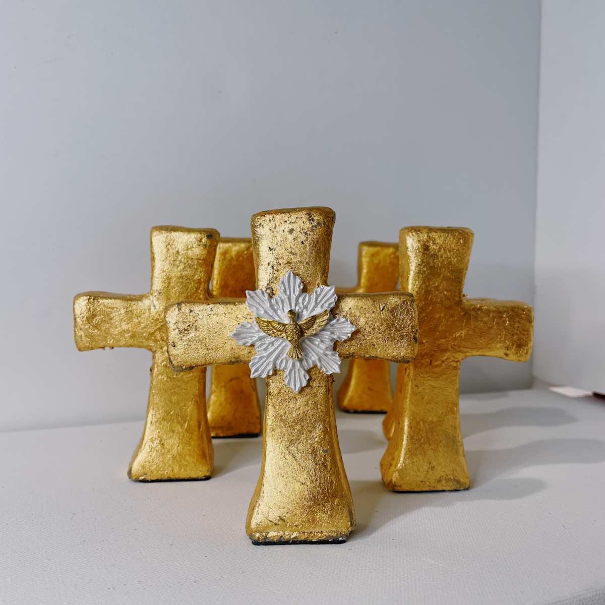 Table Cross Gold Leaf  Image: Holy Spirit