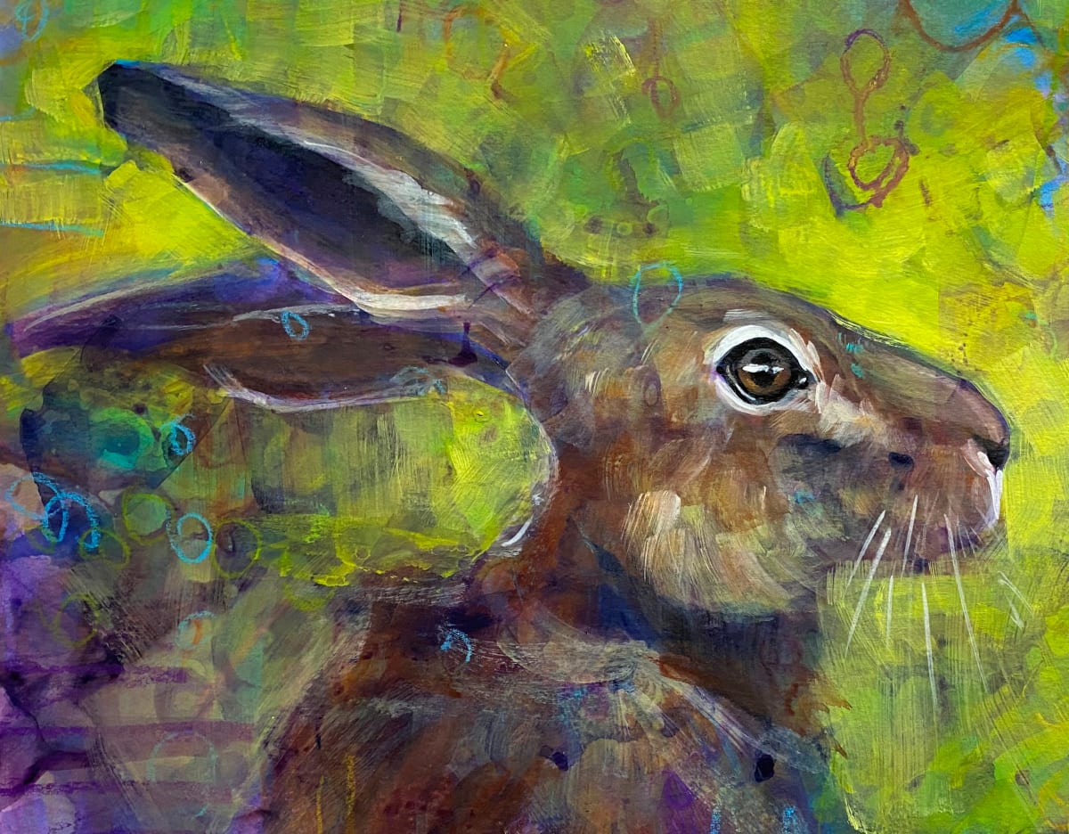 Summer Bunny  Image: This piece is acrylic on paper - unframed