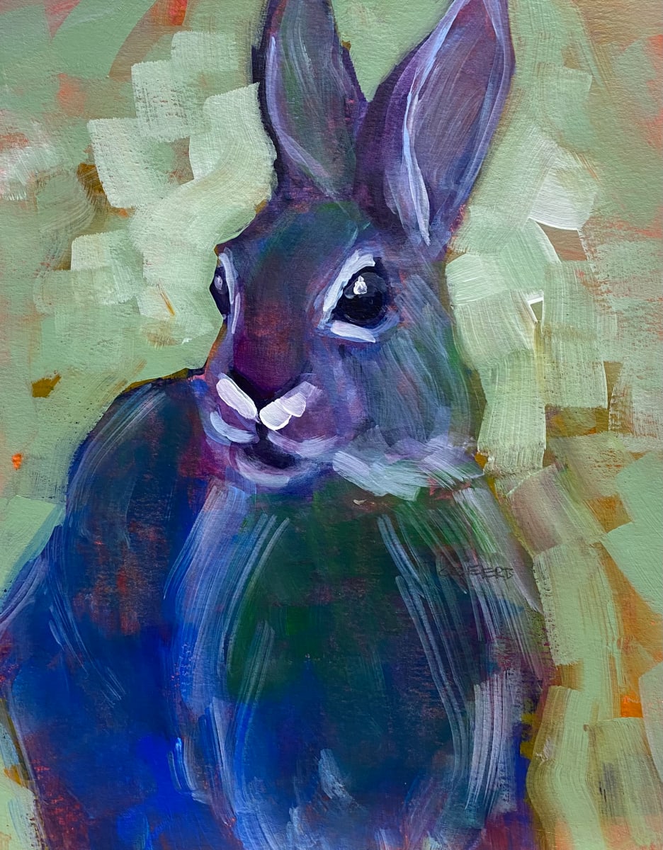 Purple Bunny  Image: acrylic on paper - unframed