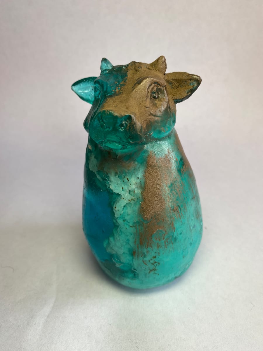 Blue Cow  Image: Modern Relics - resin/bronze/mixed media