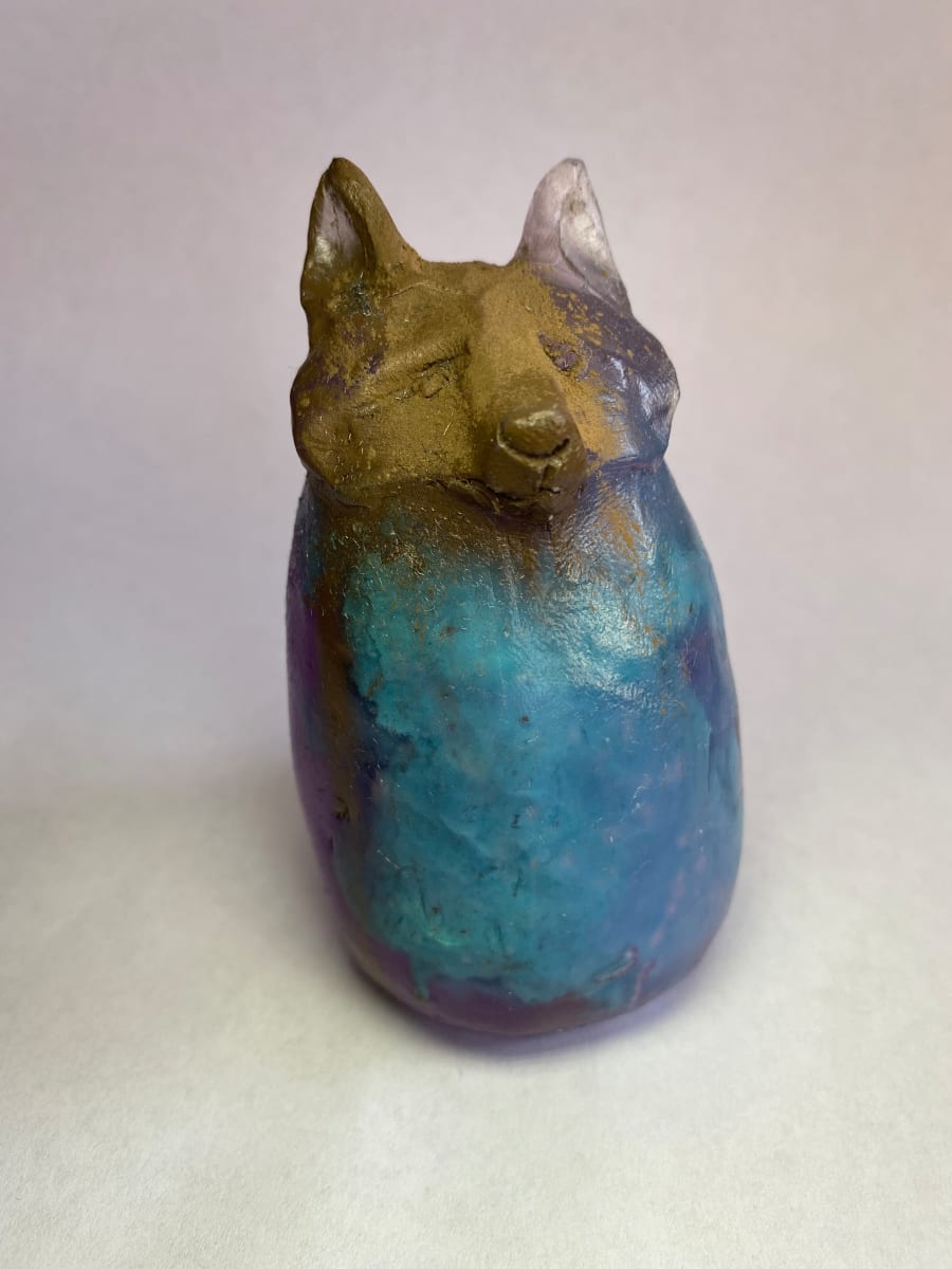 Purple Fox  Image: Modern Relics - resin/bronze/mixed media