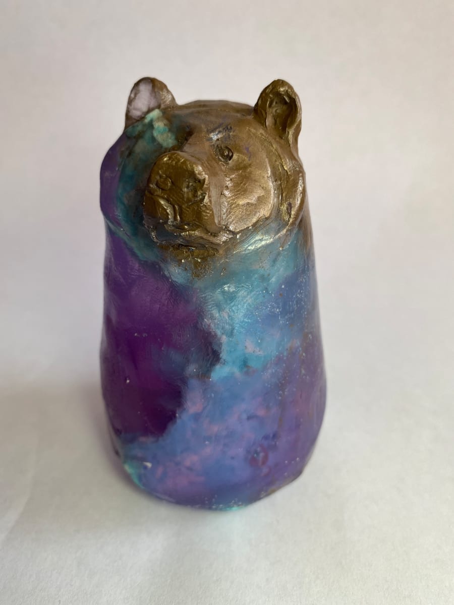Purple Bear  Image: Modern Relics - resin/bronze/mixed media