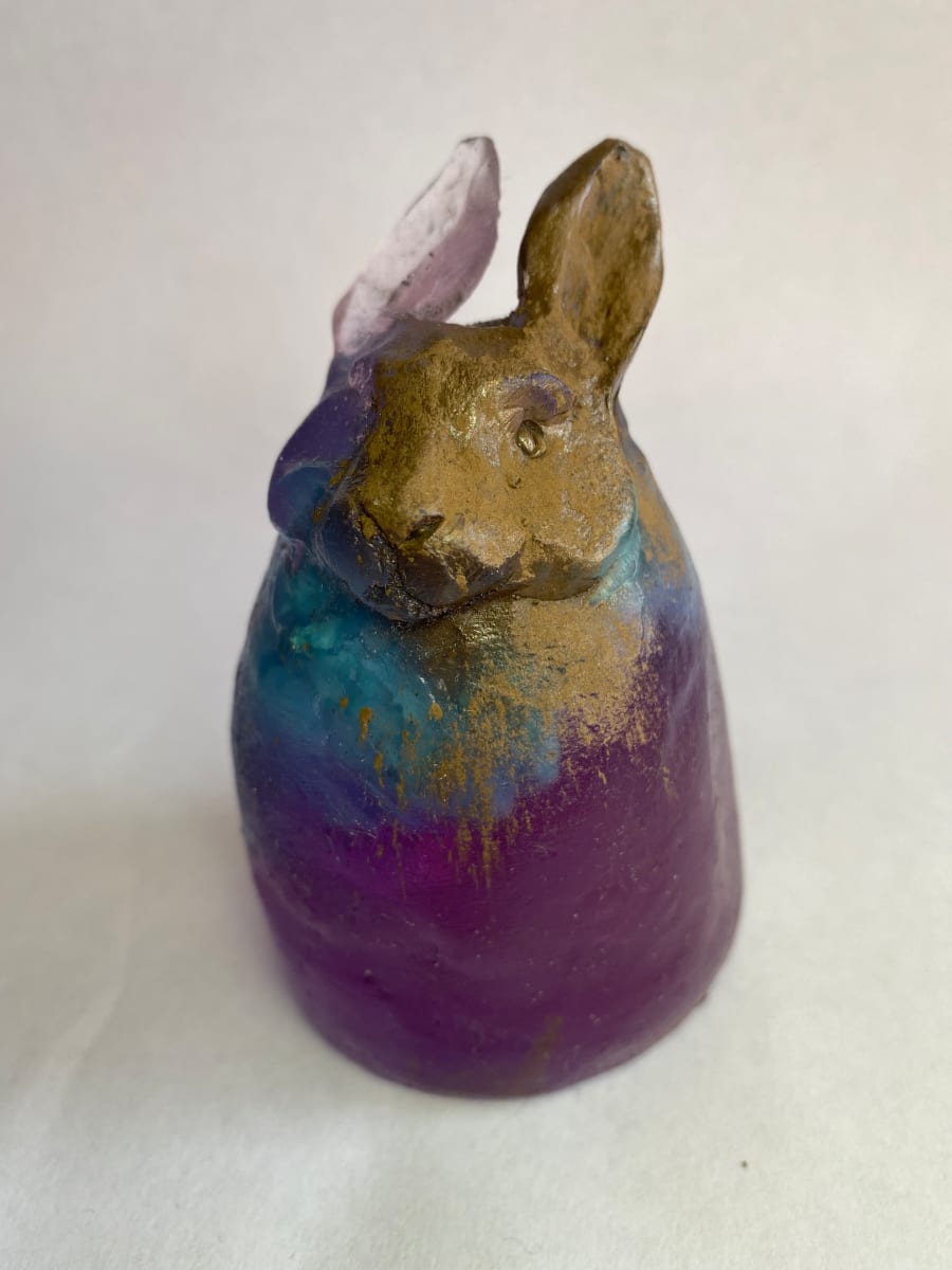 Purple Bunny  Image: Modern Relics - resin/bronze/mixed media