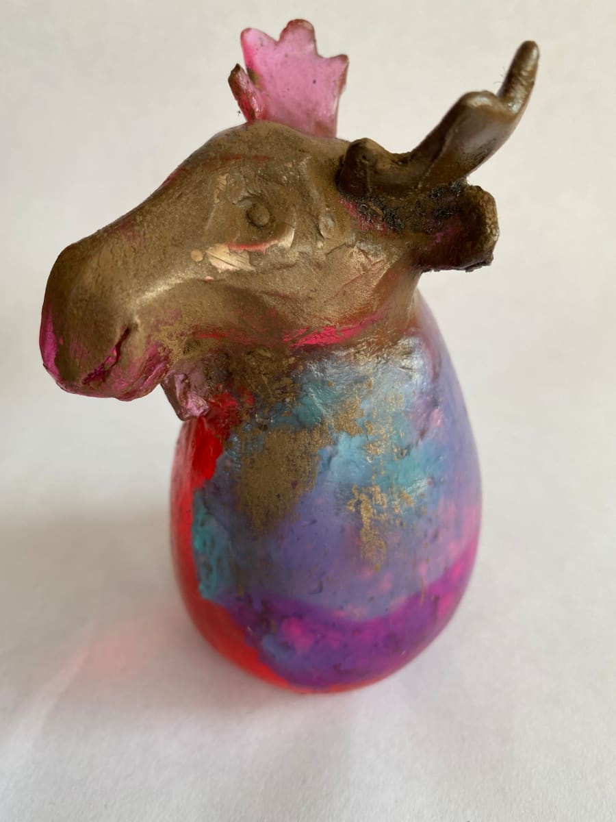 Pink Moose  Image: Modern Relics - resin/bronze/mixed media
