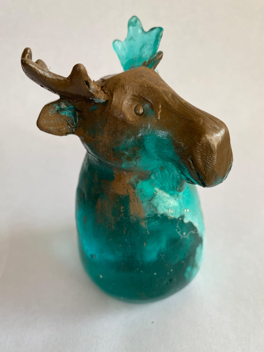 Blue Moose  Image: Modern Relics - resin/bronze/mixed media