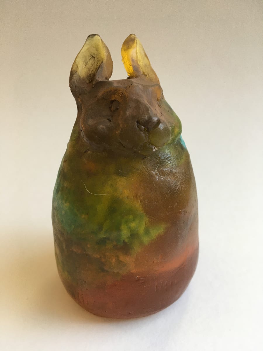 Rabbit (honey and blue, coldcast bronze) 