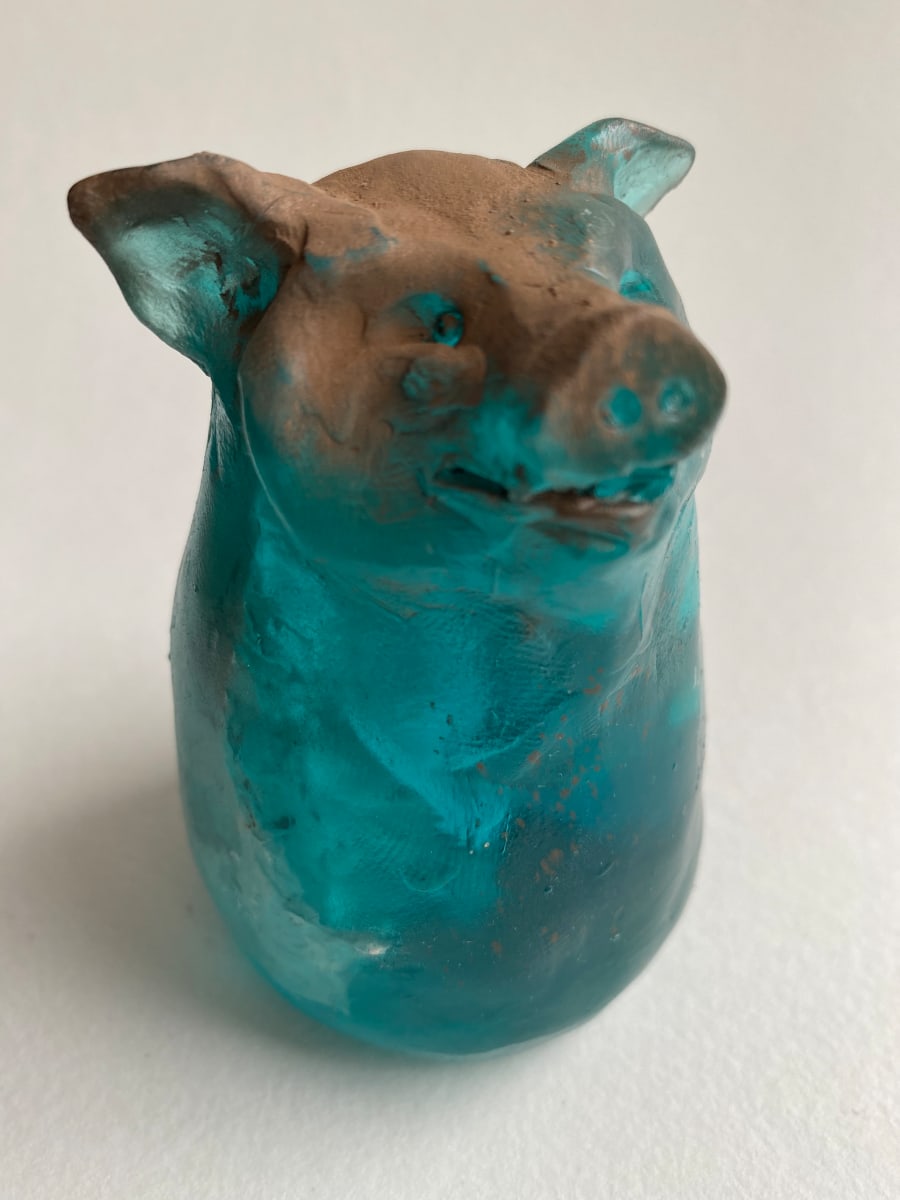 Blue Pig (bronze on right side), Image 2.