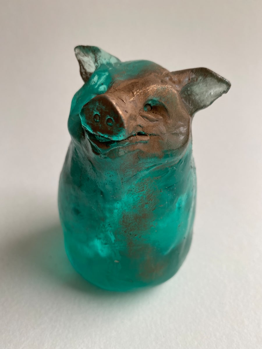 Blue Pig (bronze on left side) 