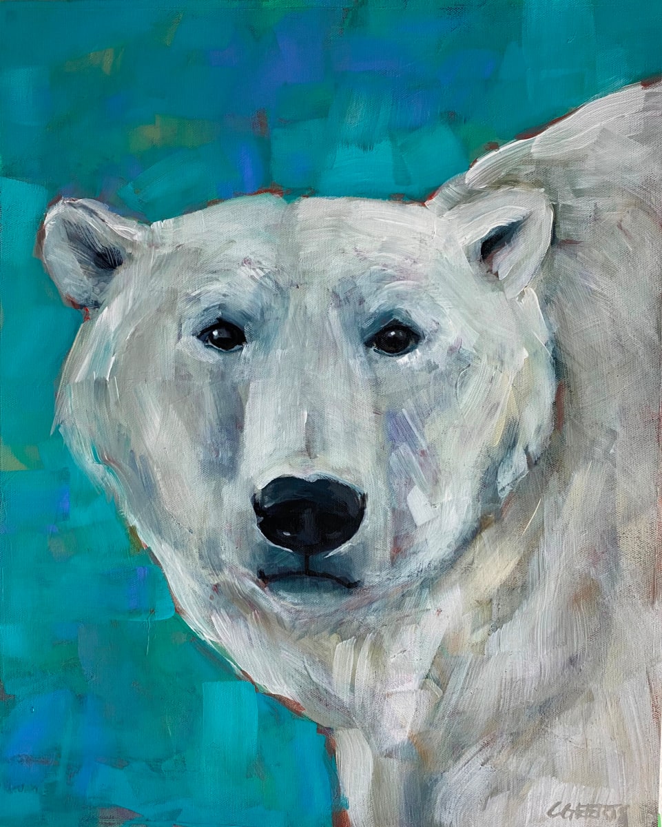 Ice Bear  Image: This piece is unframed, acrylic on canvas paper