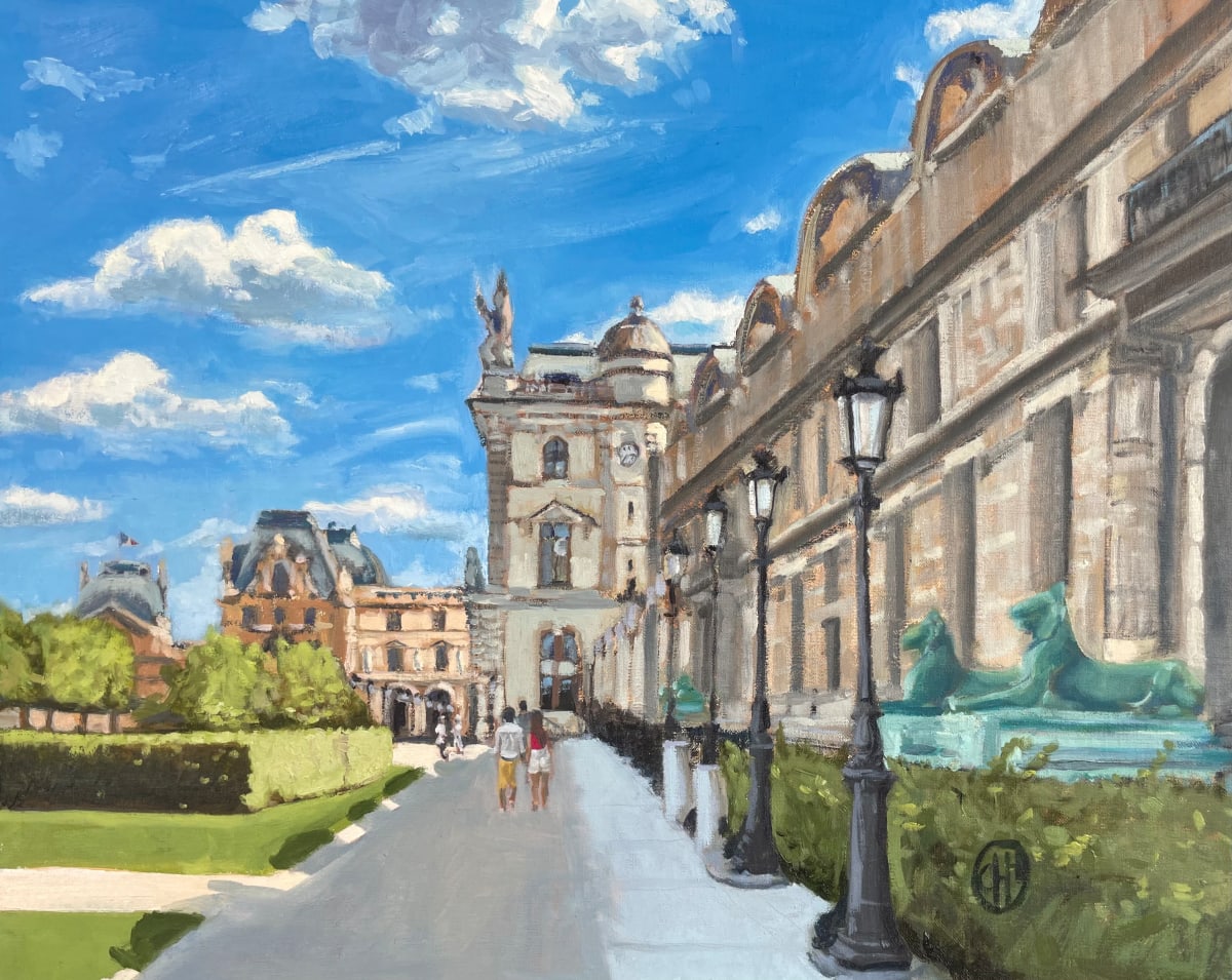 In the Shade at Tuileries Garden, Paris by Christy Hughes 