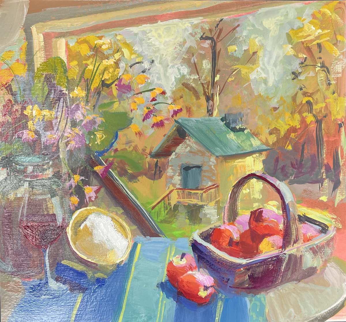 Apple Basket in Window by Tricia Ratliff, Image 1.