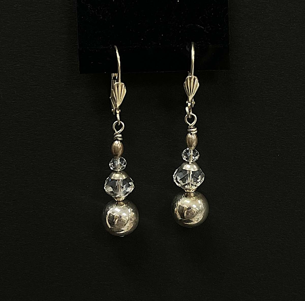 #955 Sterling and Crystal Earring by Sue Broadway, Image 2.