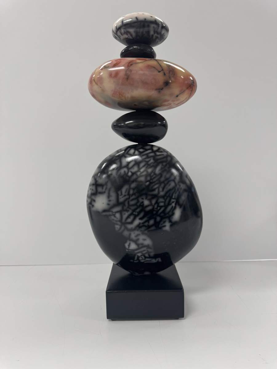 Raku Pottery Totem Pol by Scott Stockdale, Image 1.