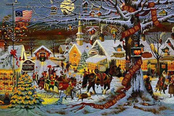 Small Town Christmas by Charles Wysocki, Image 2.