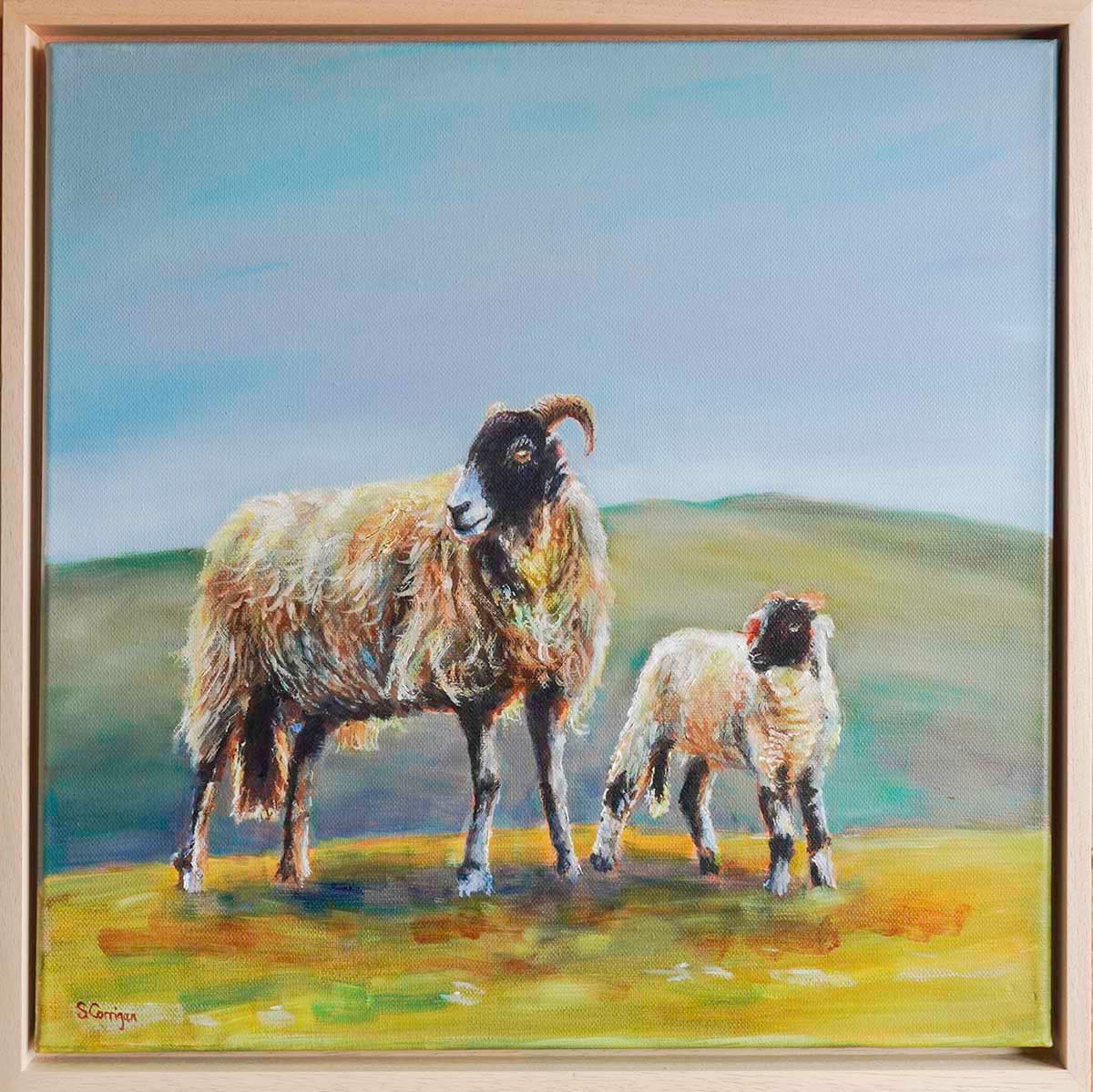 Mother and child by Sarah Corrigan  Image: framed oil painting