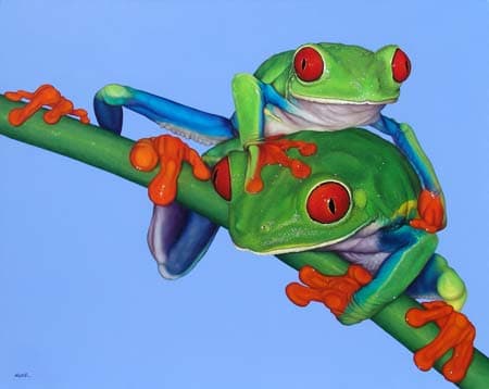 TWO FROGS WITH RED EYES, 2005 by HELMUT KOLLER  