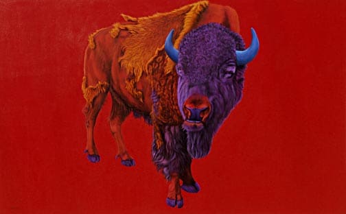 BUFFALO ON RED, 2005 by HELMUT KOLLER , Image 2.