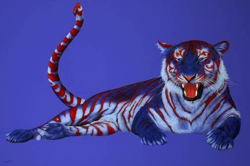 TIGER WITH RED STRIPES, 2006 by HELMUT KOLLER  