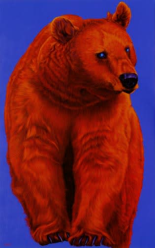 BEAR ON BLUE, 2007 by HELMUT KOLLER  