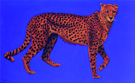 CHEETAH ON BLUE, 2007 by HELMUT KOLLER  