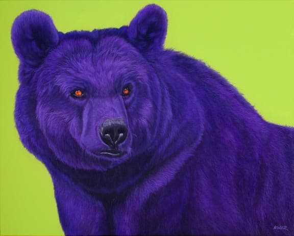 BEAR IN PURPLE, 2007 by HELMUT KOLLER, Image 1.