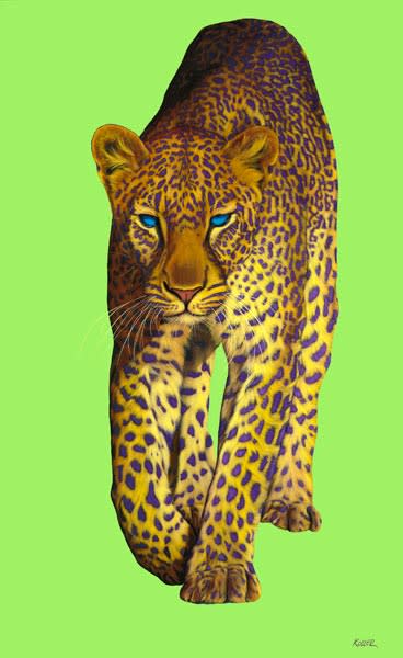 LEOPARD ON GREEN, 2008 by HELMUT KOLLER  