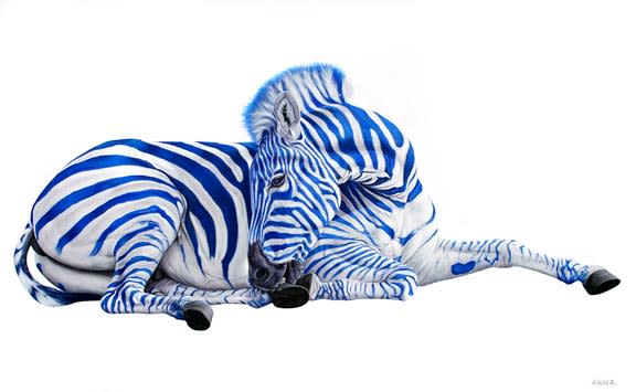 ZEBRA ON WHITE, 2009 by HELMUT KOLLER  