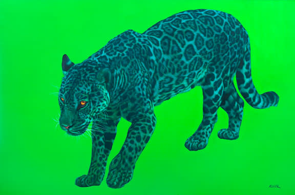 JAGUAR ON GREEN, 2009 by HELMUT KOLLER  