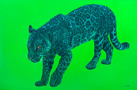 JAGUAR ON GREEN, 2009 by HELMUT KOLLER , Image 1.