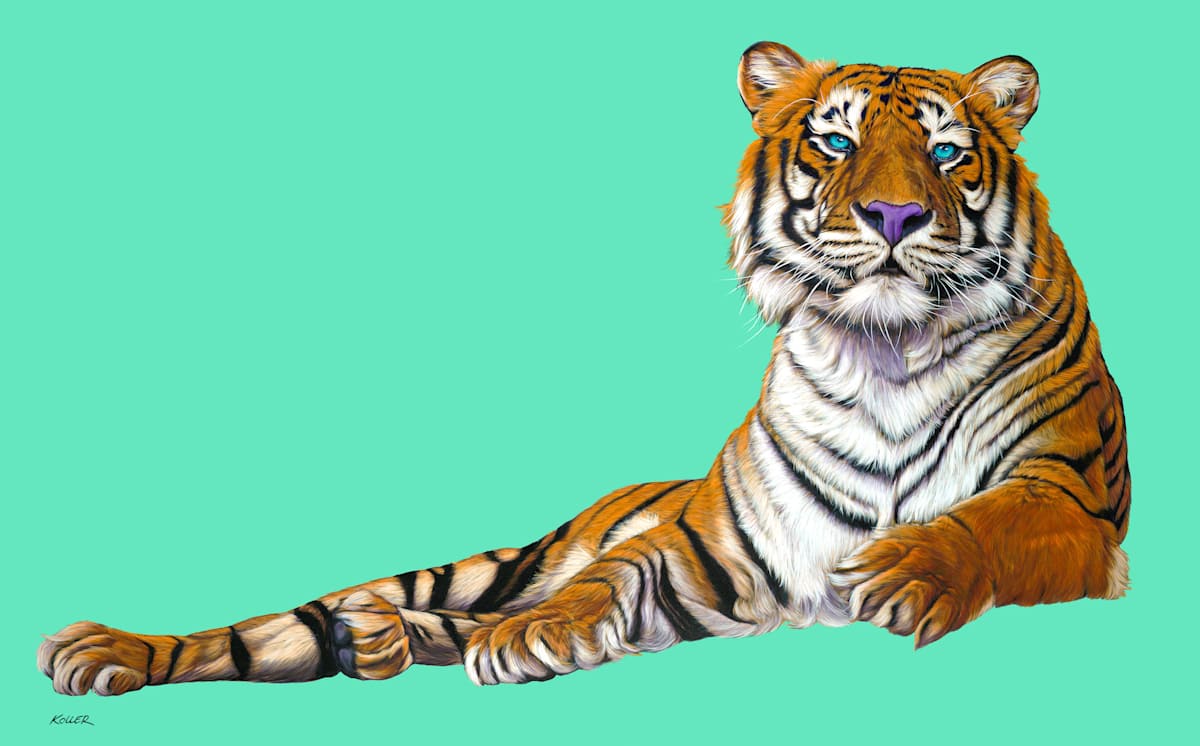 TIGER IN ORANGE, 2009 by HELMUT KOLLER , Image 1.