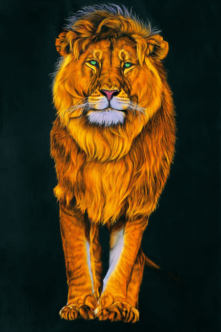 LION IN ORANGE, 2010 by HELMUT KOLLER  