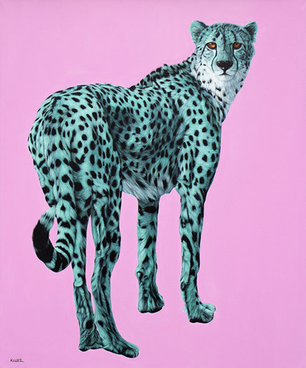 CHEETAH ON PINK, 2013 by HELMUT KOLLER  