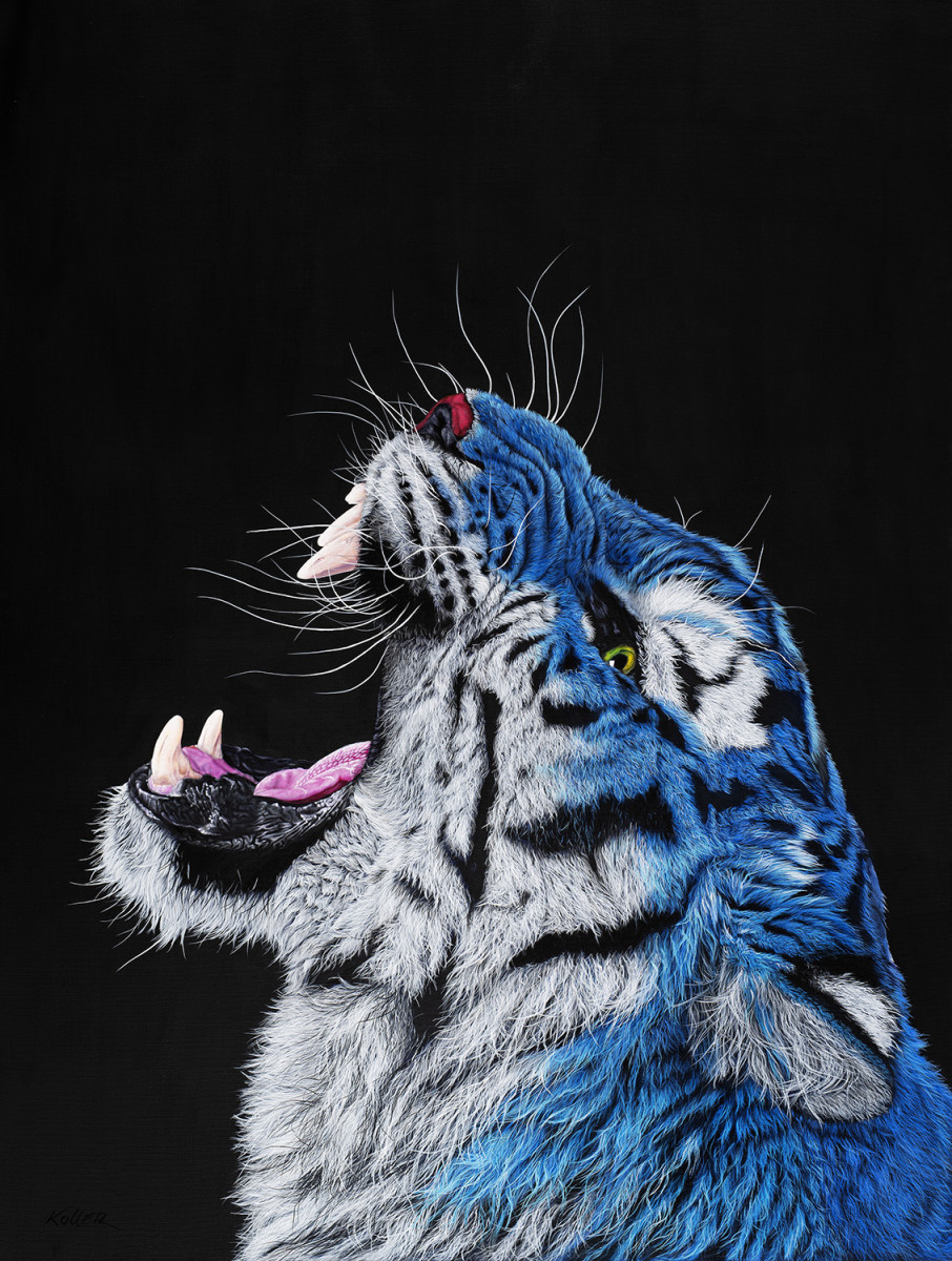 BLUE TIGER (Head), 2019 by HELMUT KOLLER 