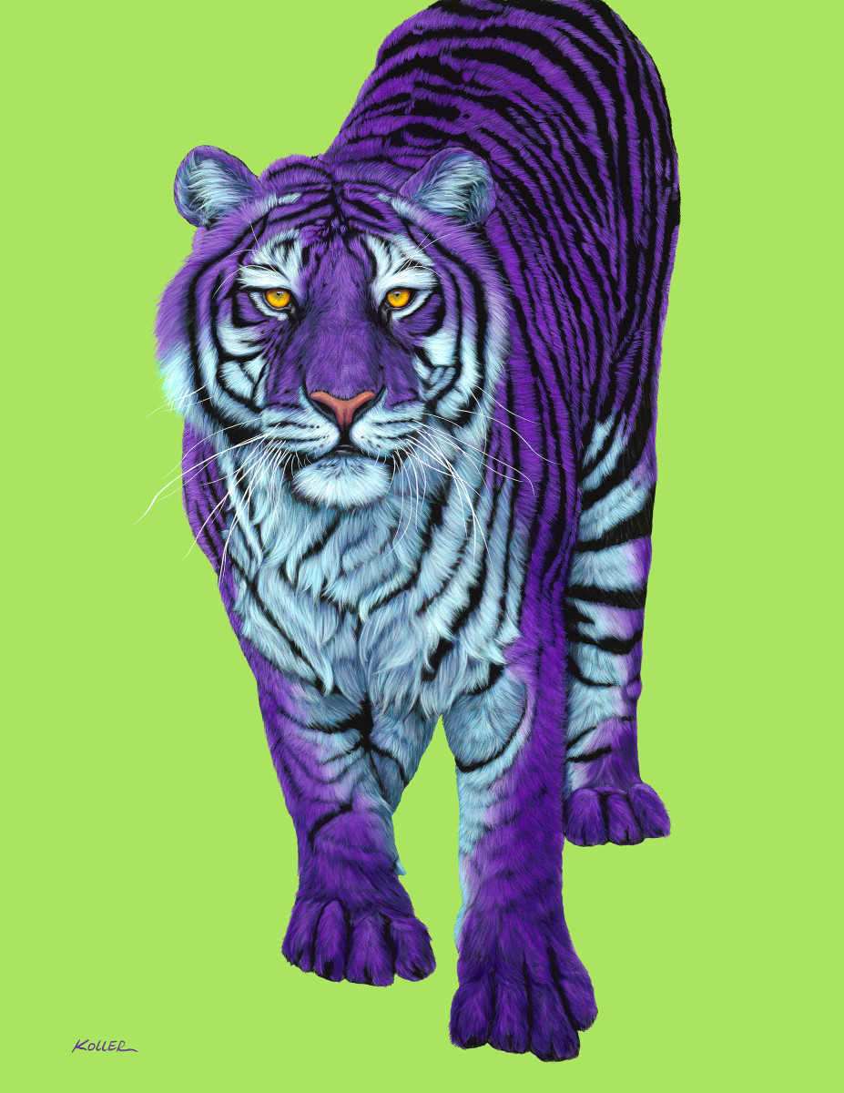 PURPLE TIGER WITH BLACK STRIPES, 2009 by HELMUT KOLLER  