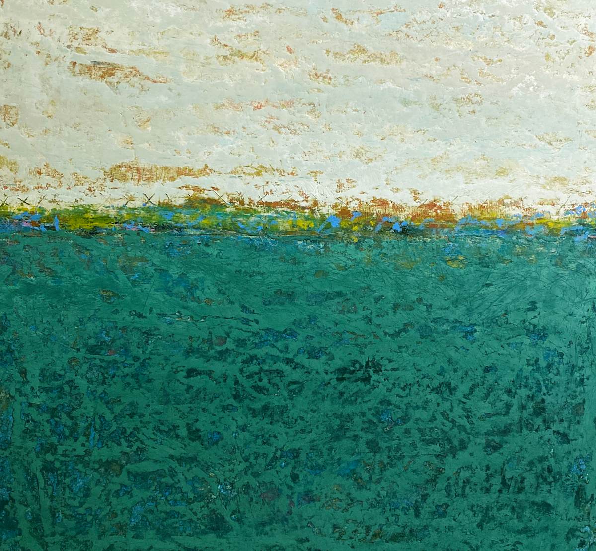 At the Threshold, 36x36" by Ginnie Cappaert 