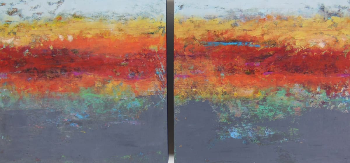 Before & After (diptych) 16x16" each by Ginnie Cappaert 
